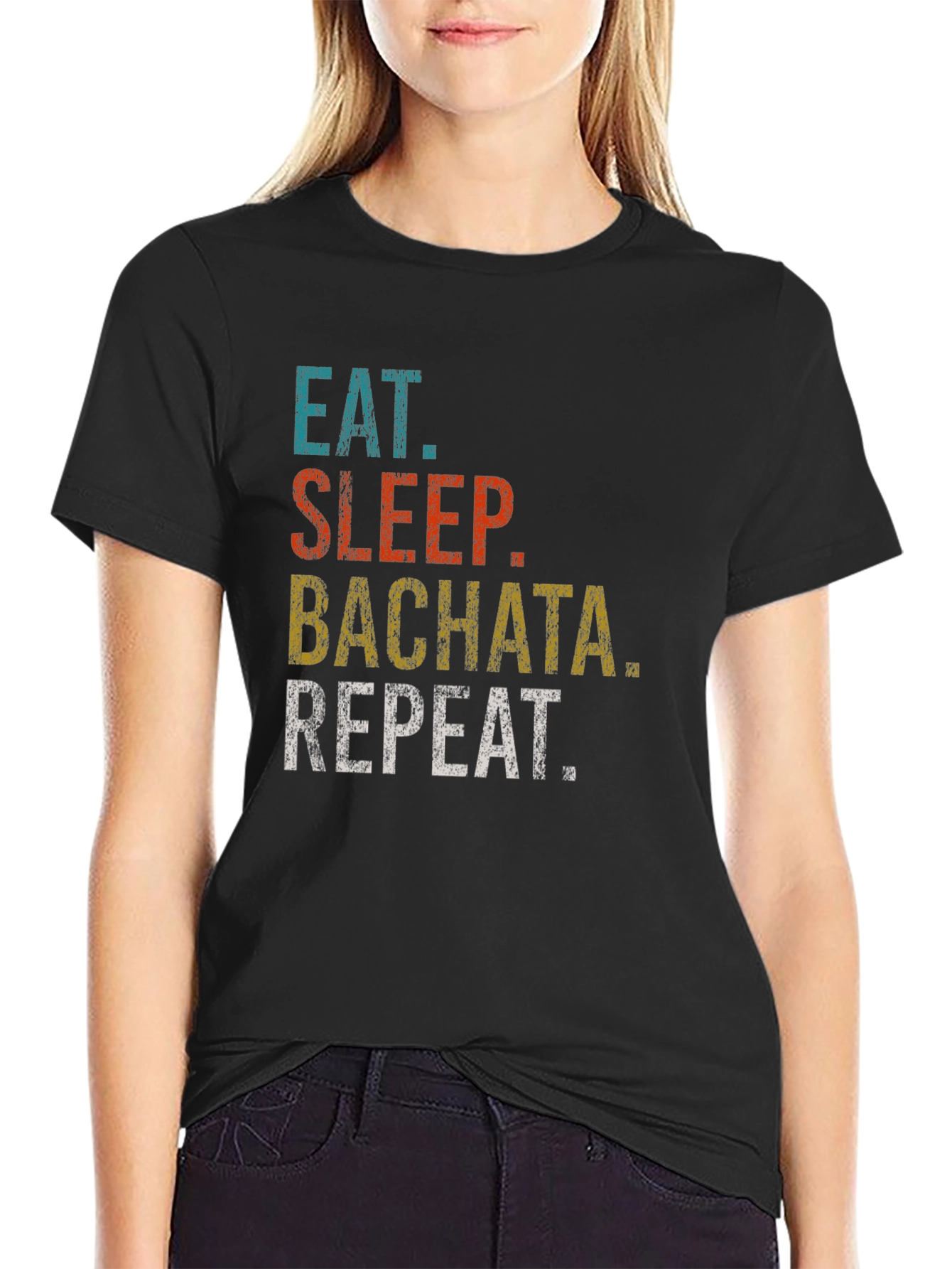 Eat Sleep Bachata Repeat Graphic T-Shirt