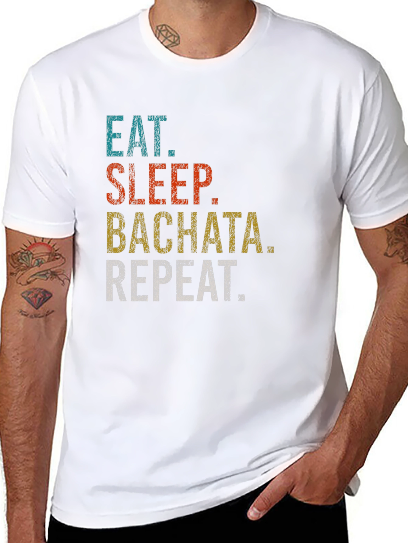 Eat Sleep Bachata Repeat Graphic T-Shirt