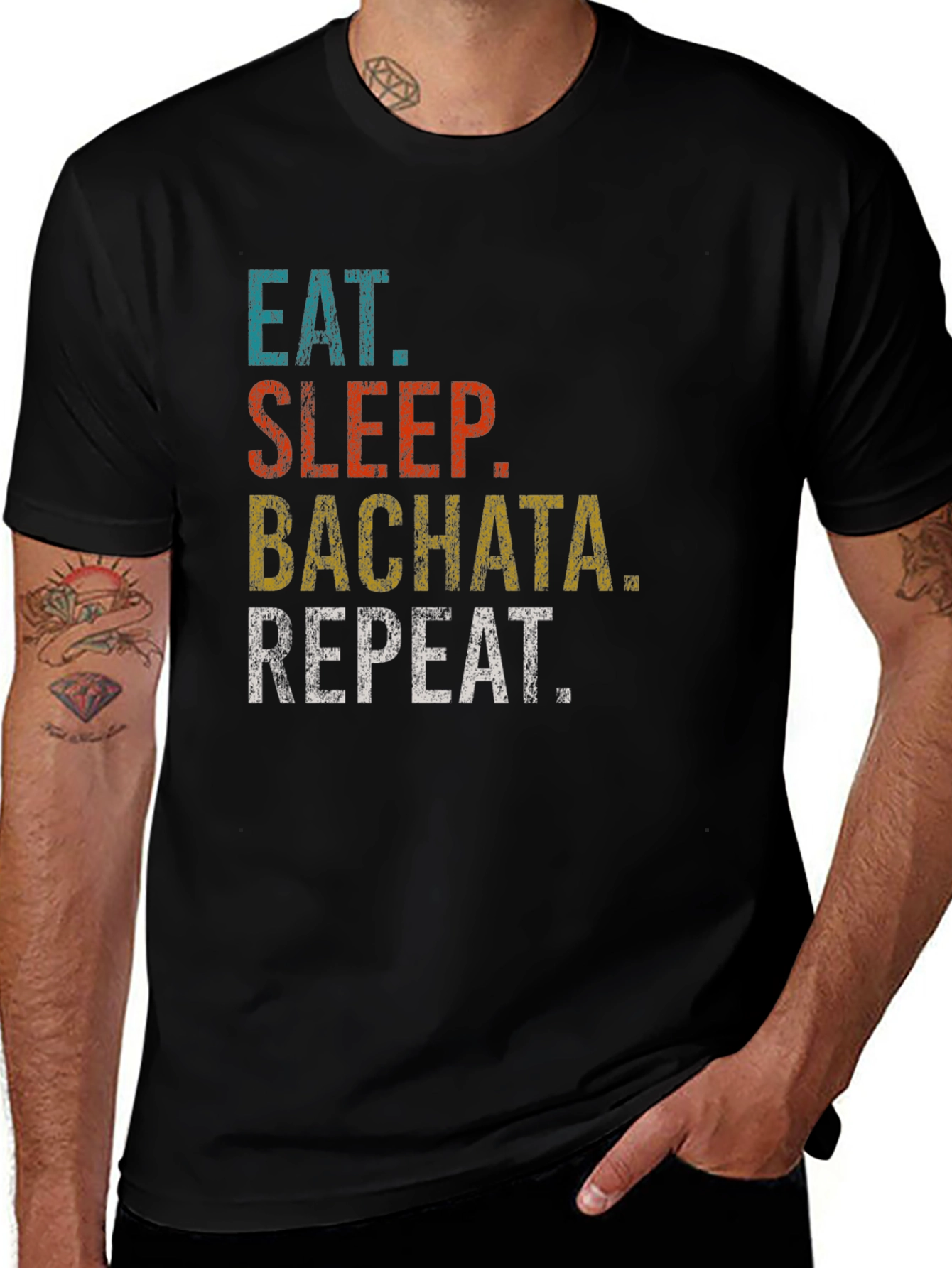 Eat Sleep Bachata Repeat Graphic T-Shirt