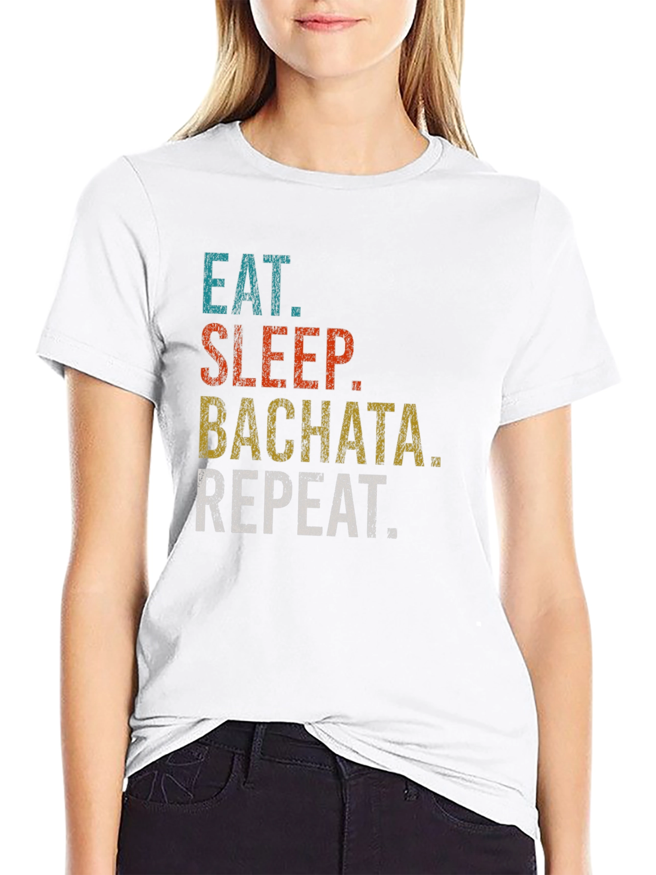 Eat Sleep Bachata Repeat Graphic T-Shirt