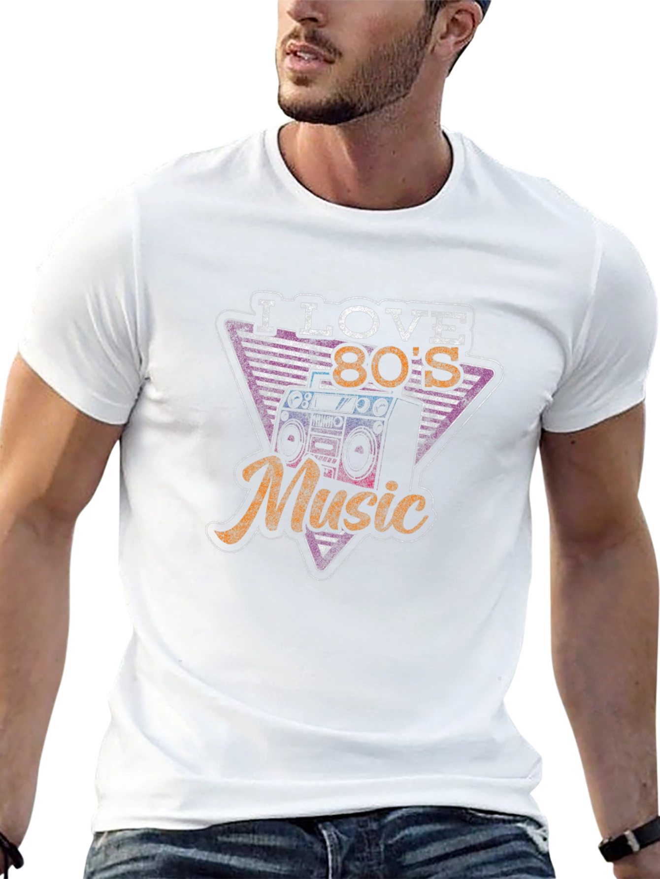 I Love 80s Music Black T-Shirt