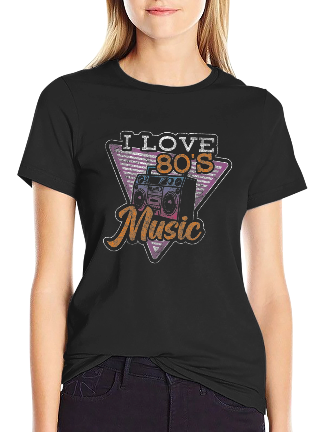 I Love 80s Music Black T-Shirt
