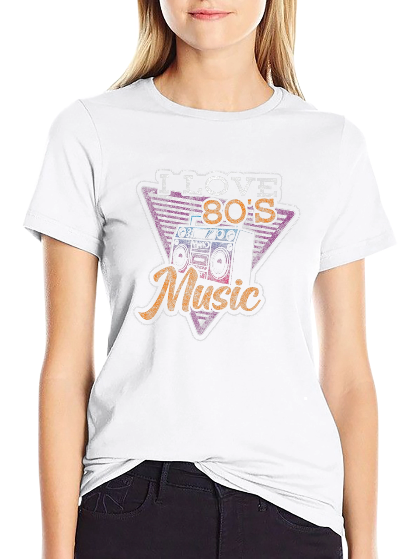 I Love 80s Music Black T-Shirt