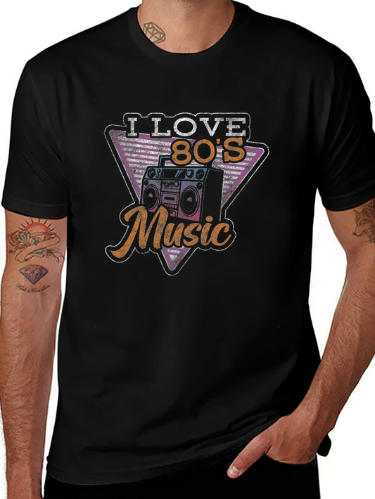 I Love 80s Music Black T-Shirt