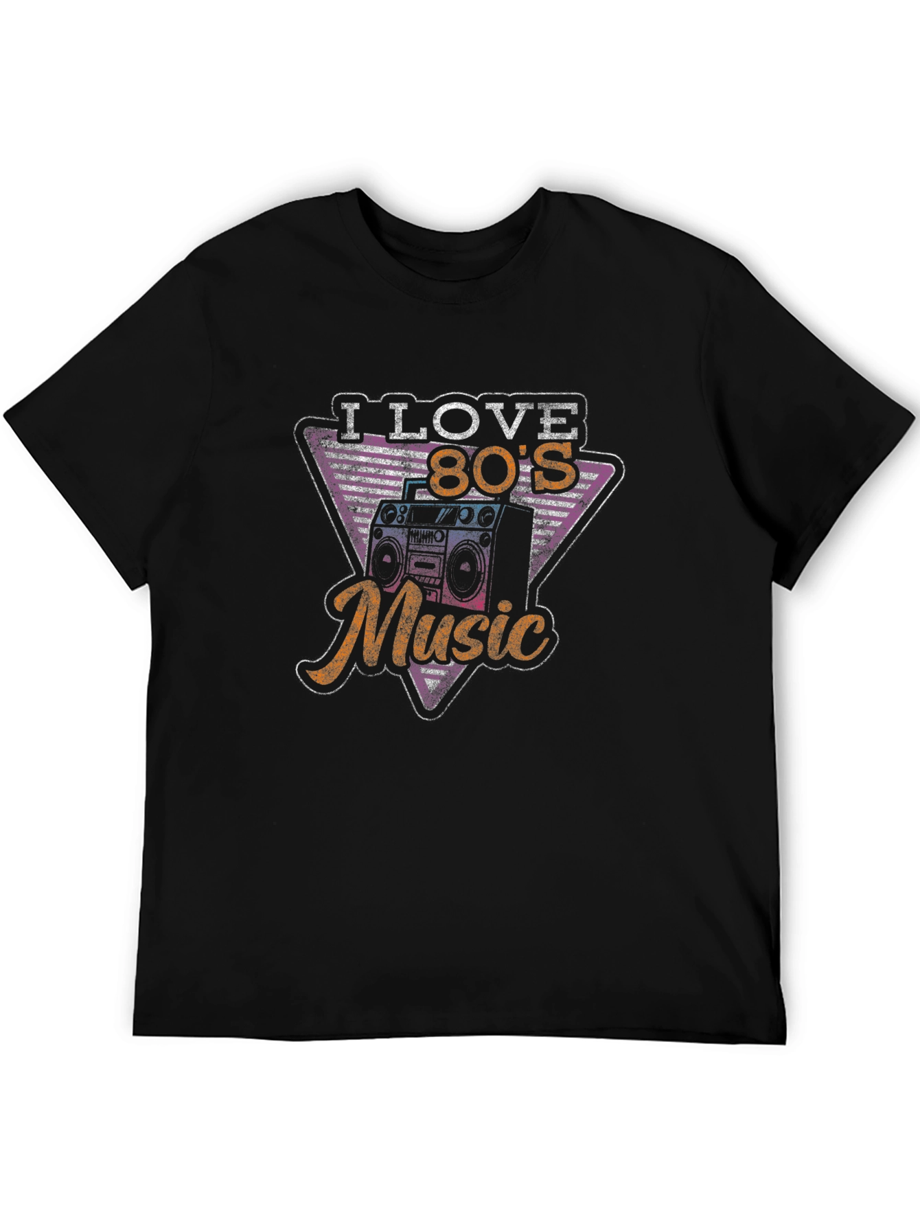 I Love 80s Music Black T-Shirt