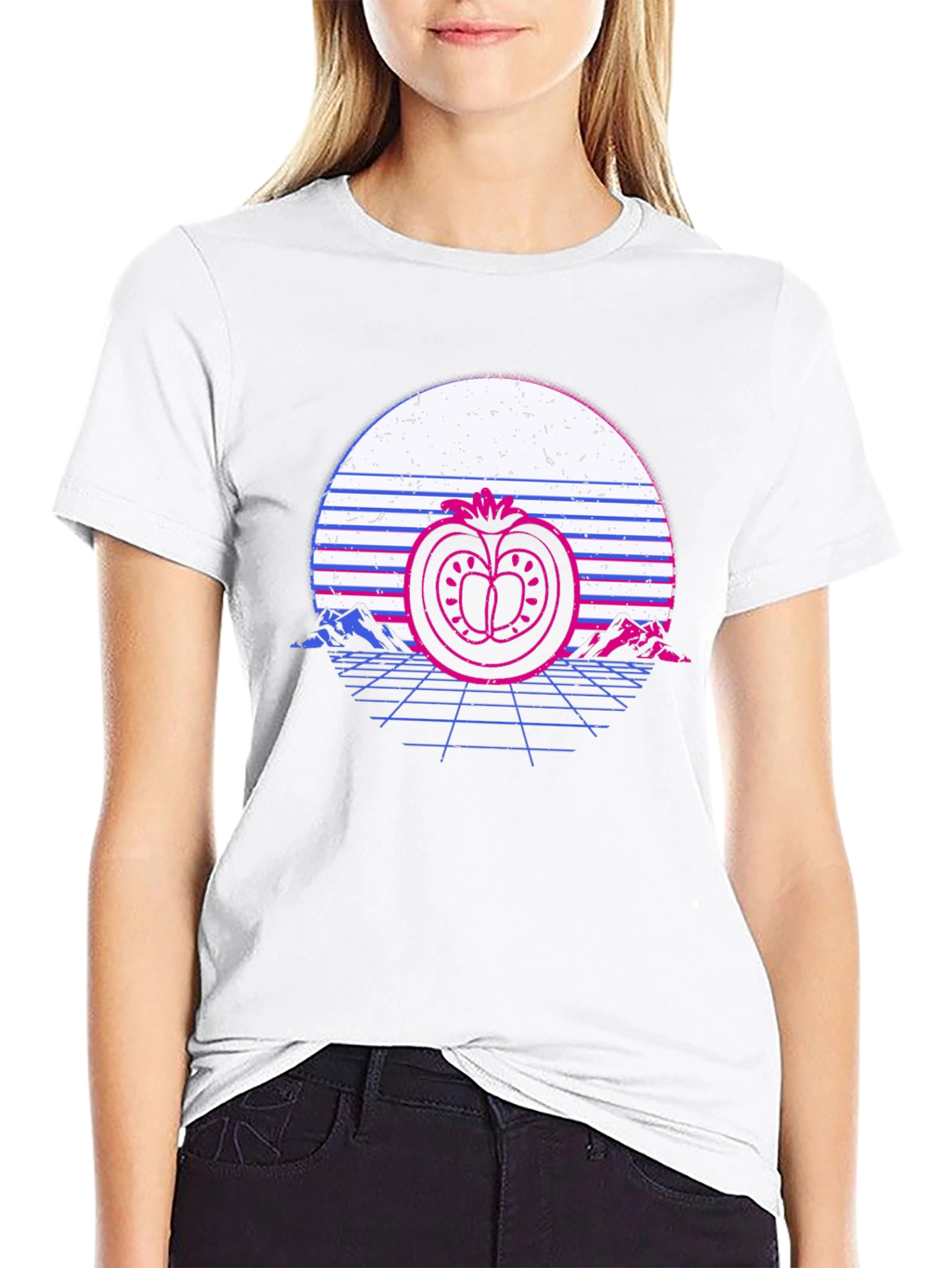 Retro Tomato Sunset T-Shirt - Stylish Graphic Tee