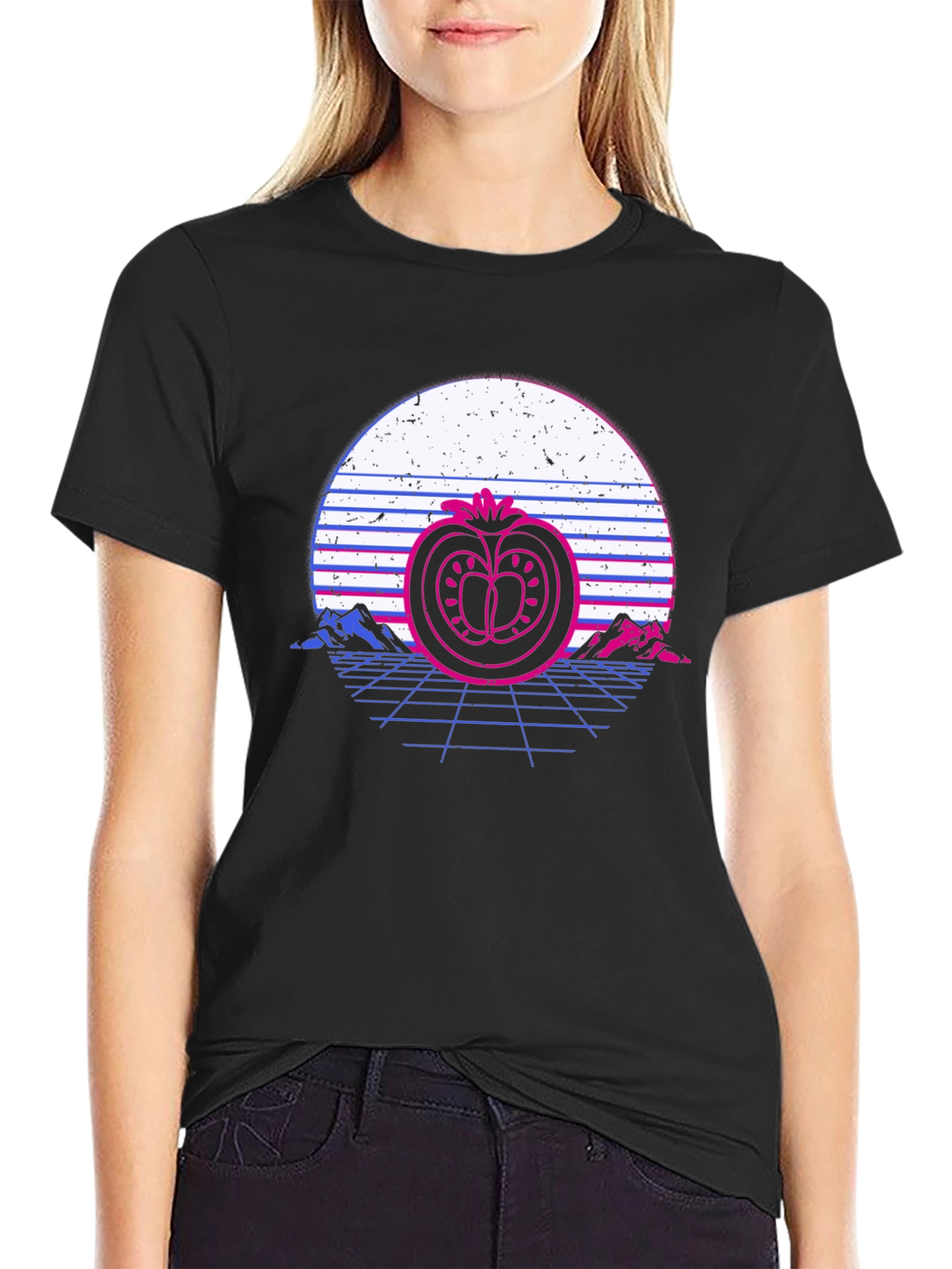 Retro Tomato Sunset T-Shirt - Stylish Graphic Tee