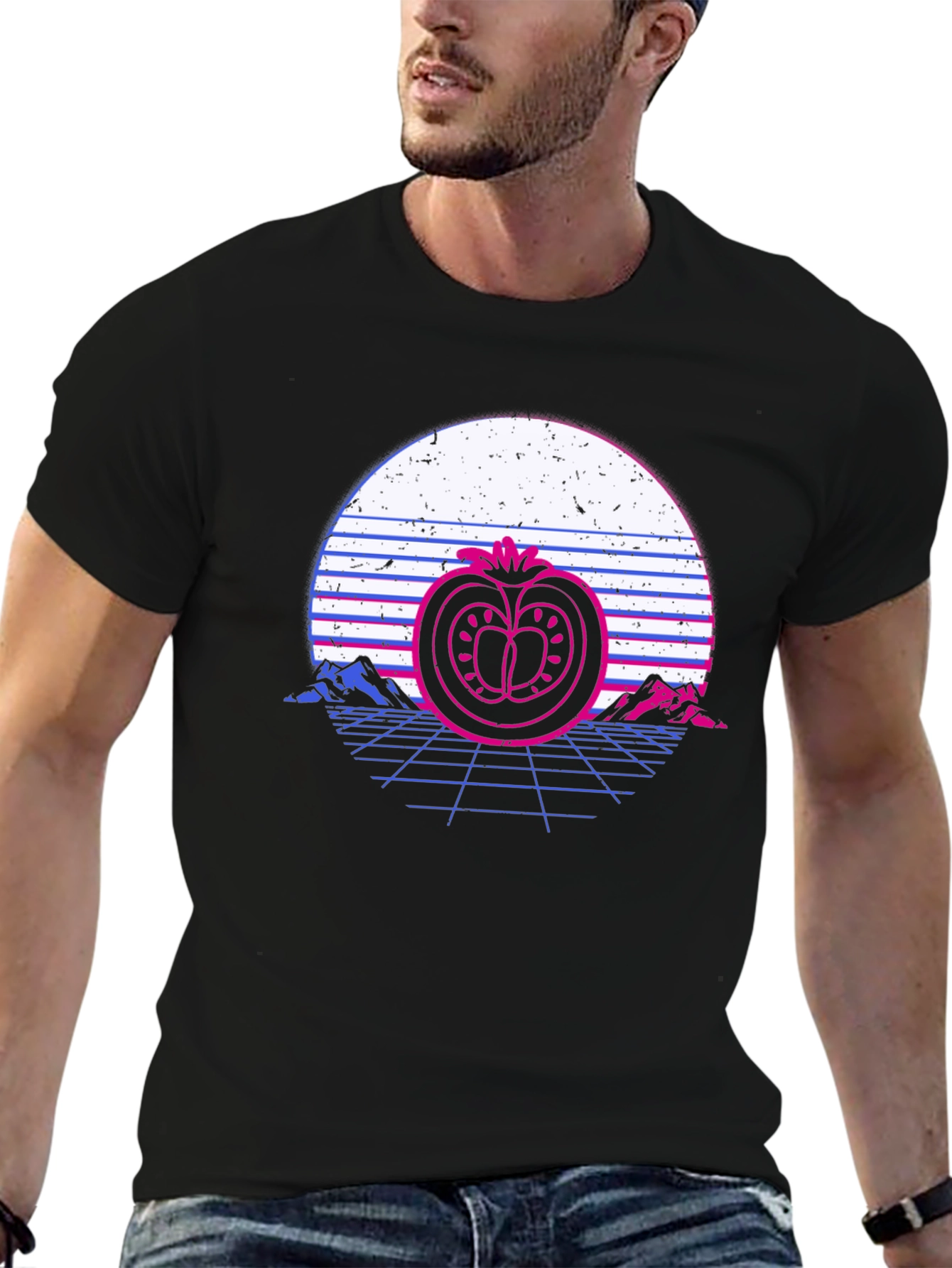 Retro Tomato Sunset T-Shirt - Stylish Graphic Tee