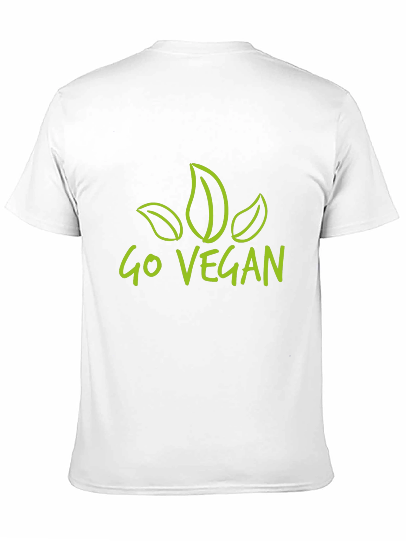 Go Vegan T-Shirt - Black Leaf Design