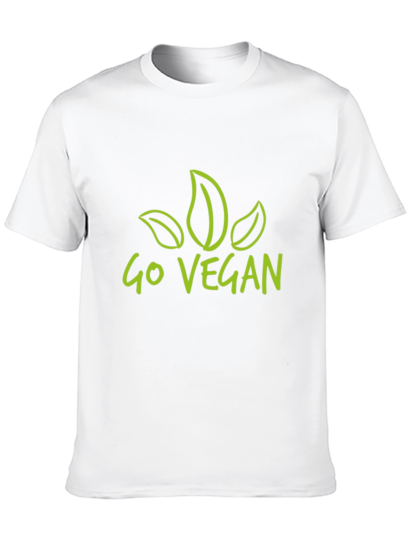 Go Vegan T-Shirt - Black Leaf Design