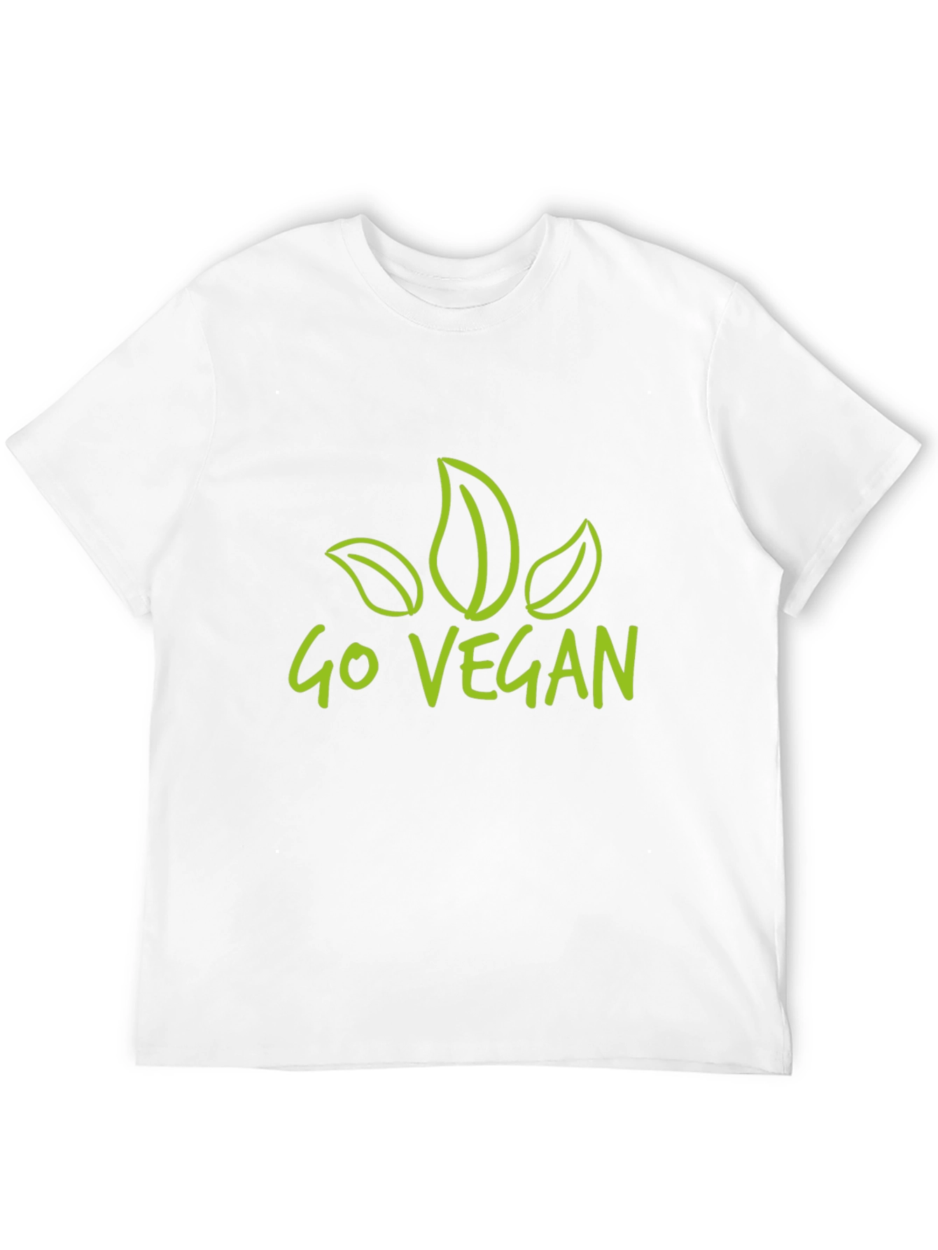 Go Vegan T-Shirt - Black Leaf Design