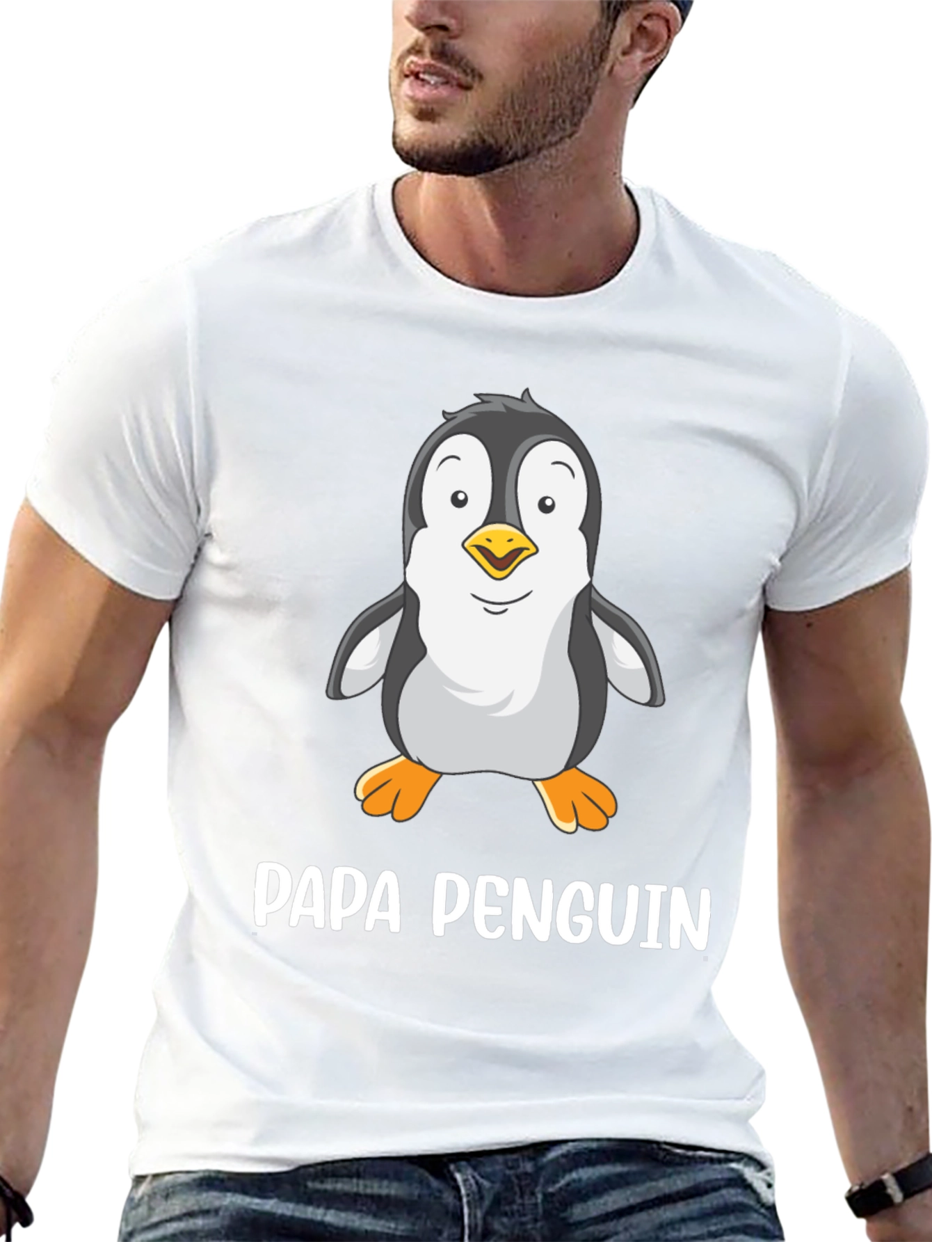 Papa Penguin T-Shirt - Dads Funny Animal Tee