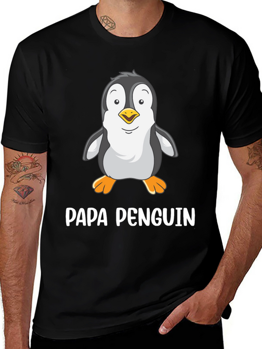 Papa Penguin T-Shirt - Dads Funny Animal Tee