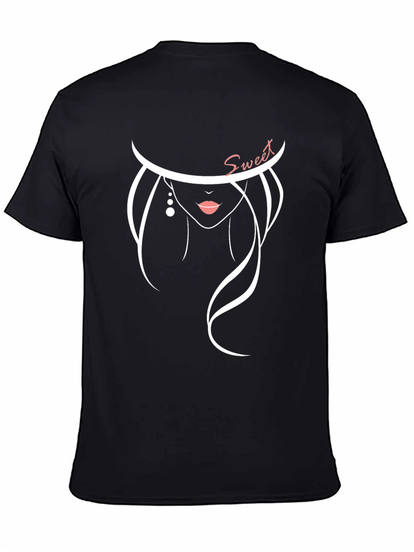 Stylish Sweet Silhouette Graphic Tee - Black