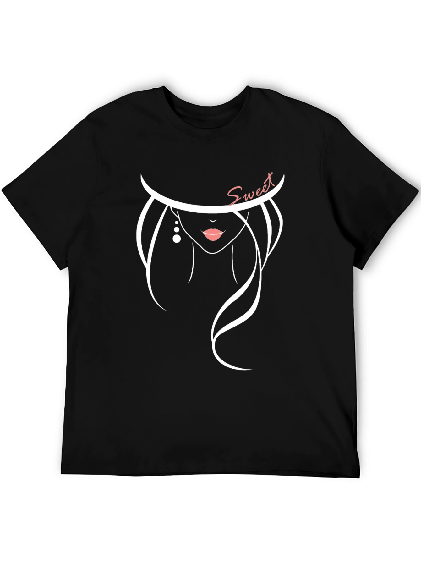 Stylish Sweet Silhouette Graphic Tee - Black