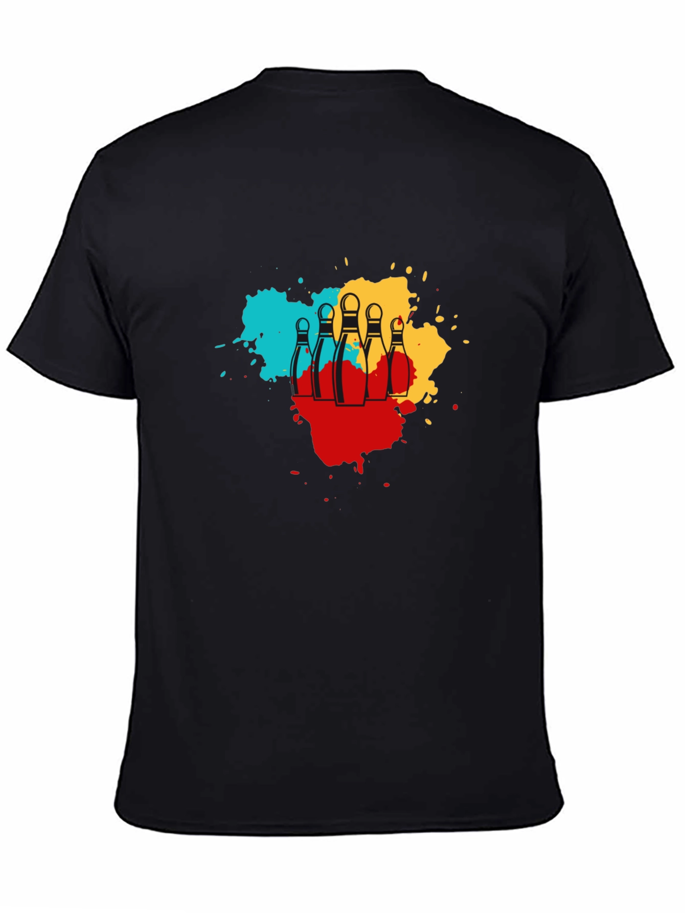 Bowling Pin Splash Graphic Tee - Trendy Mens T-Shirt