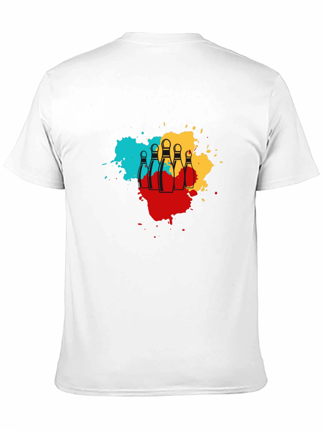 Bowling Pin Splash Graphic Tee - Trendy Mens T-Shirt