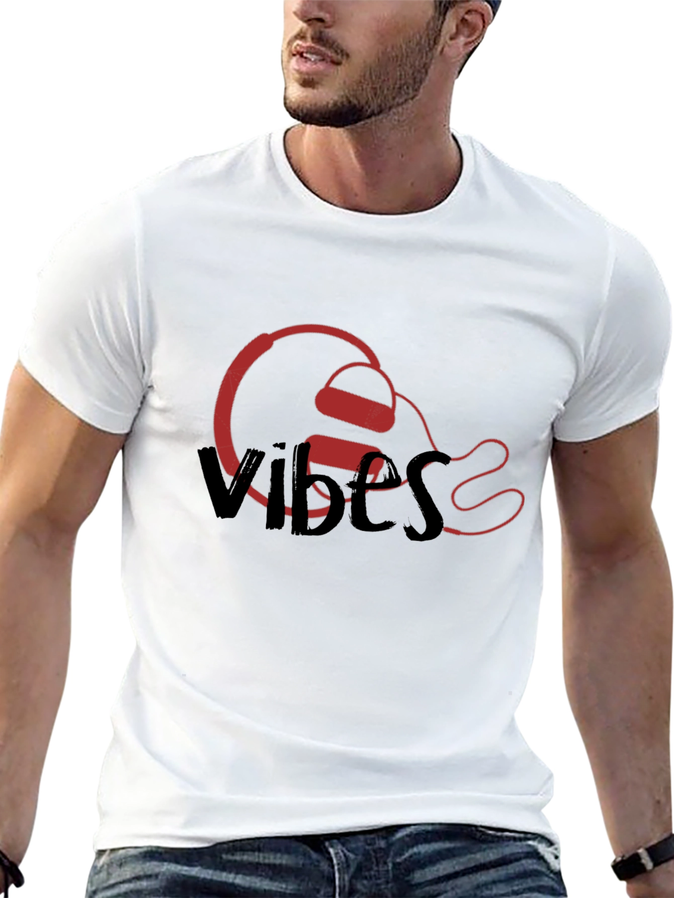 Vibes Headphones Graphic Tee - Stylish Casual Wear