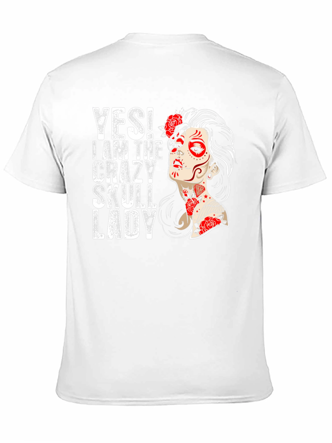 Crazy Skull Lady T-Shirt - Sugar Skull Graphic Tee