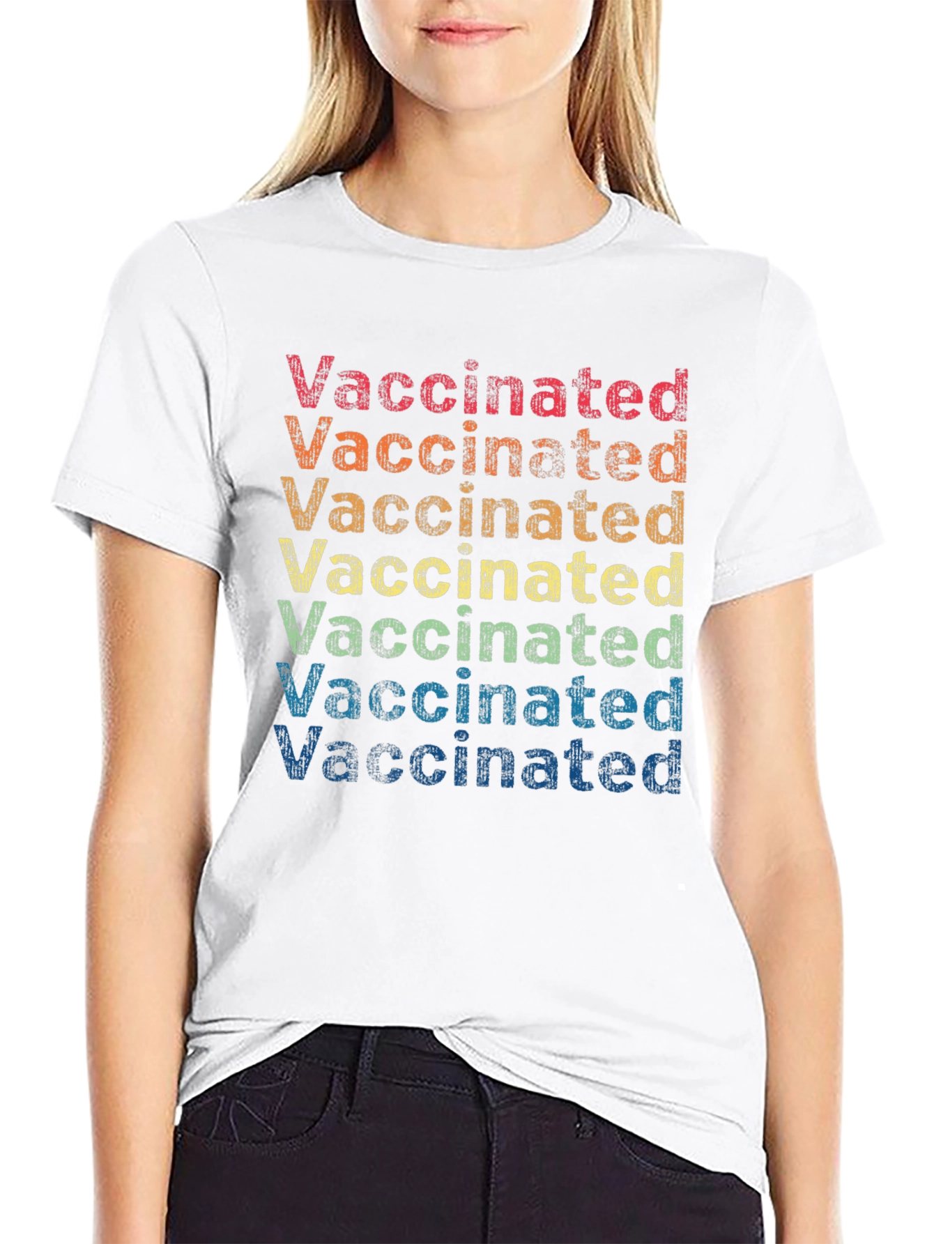 Retro Vaccinated Rainbow T-Shirt