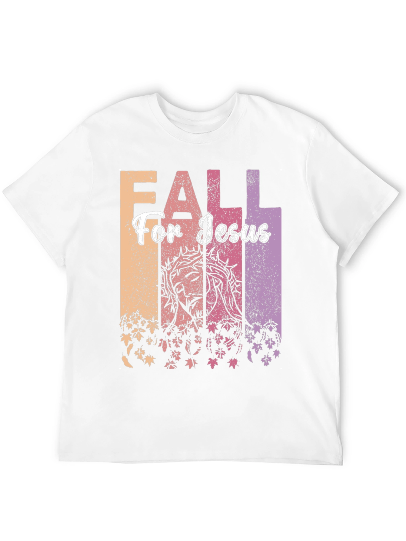 Fall For Jesus Graphic Print Black T-Shirt