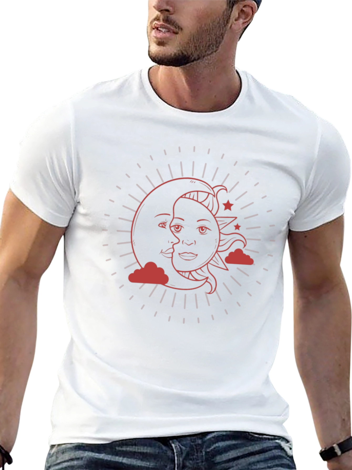 Celestial Sun & Moon Graphic T-Shirt
