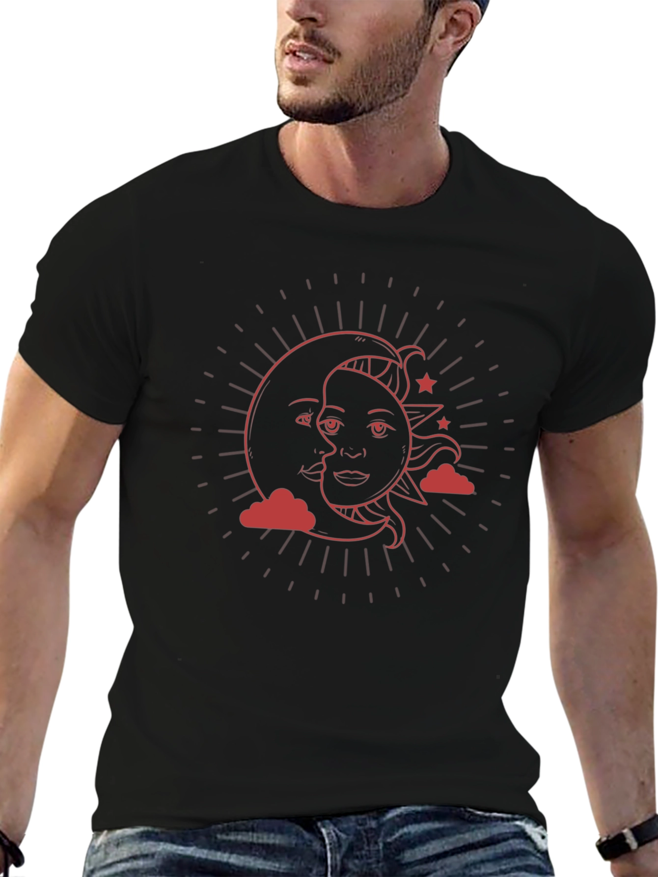 Celestial Sun & Moon Graphic T-Shirt