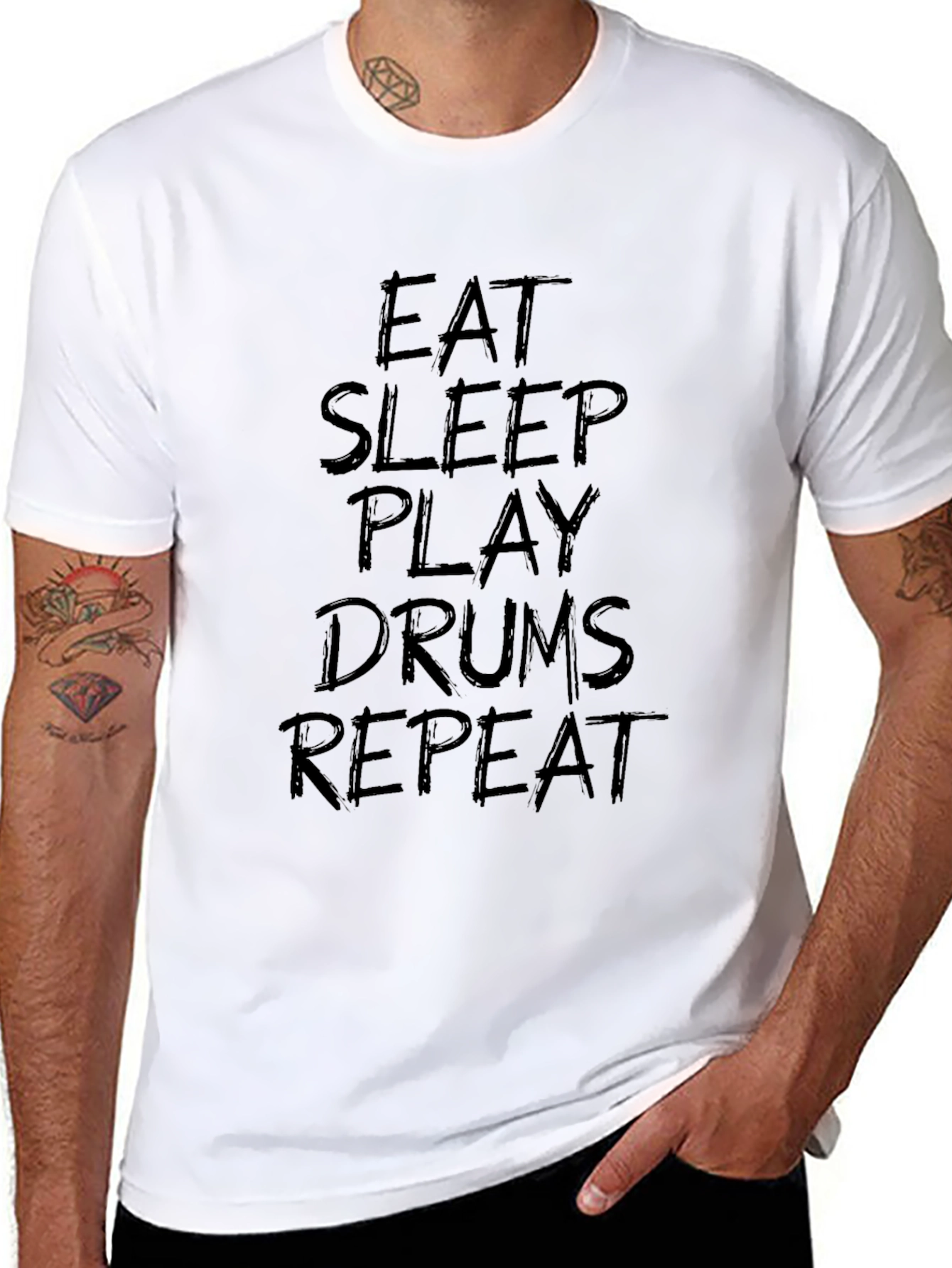 Eat Sleep Play Drums Repeat Graphic Tee