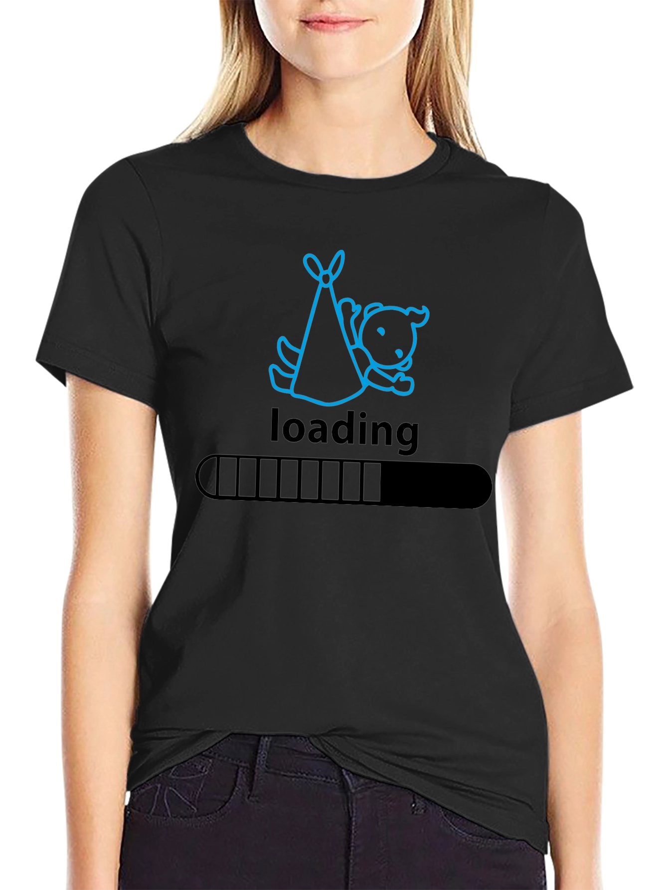 Mens Loading Baby Graphic Tee - Black