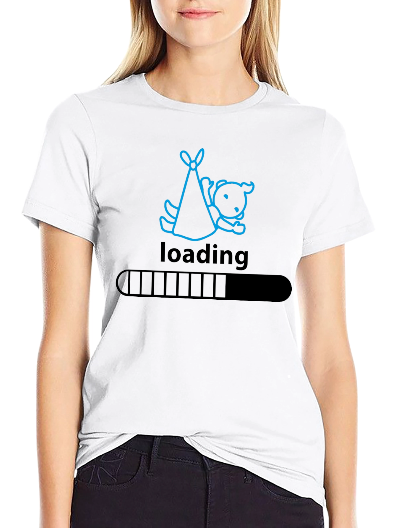 Mens Loading Baby Graphic Tee - Black
