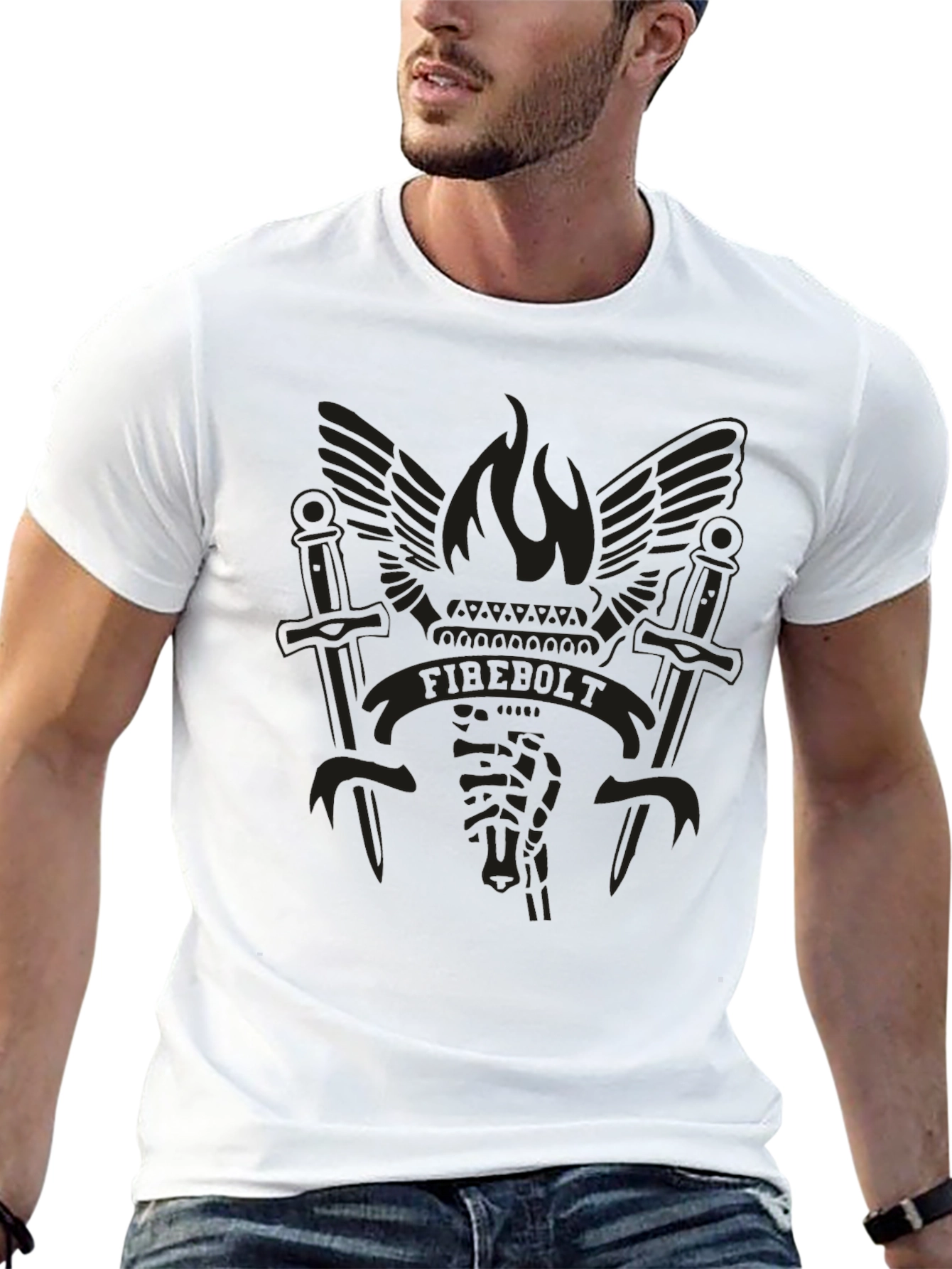 Firebolt Graphic Tee - Black Cotton Blend