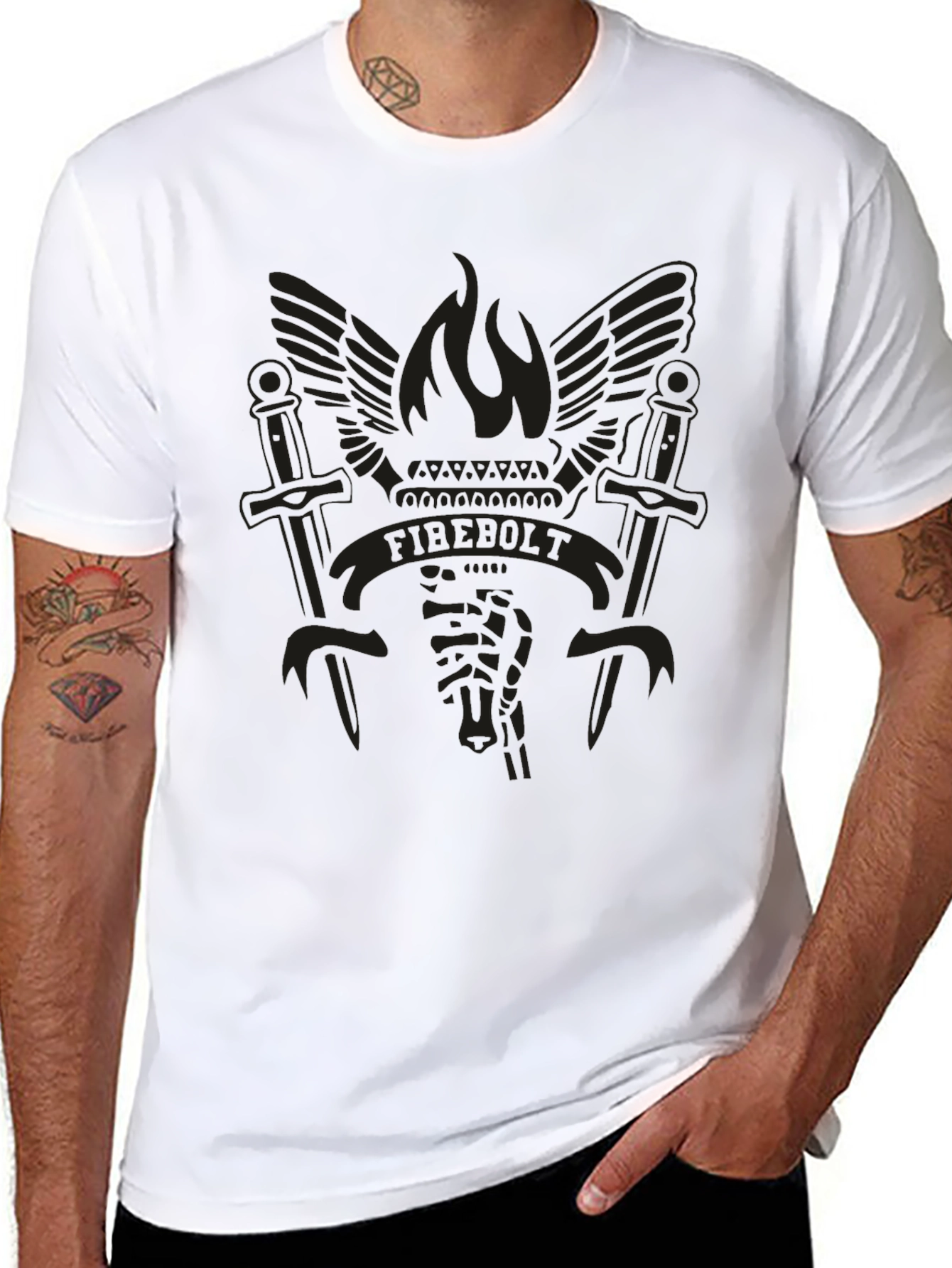 Firebolt Graphic Tee - Black Cotton Blend