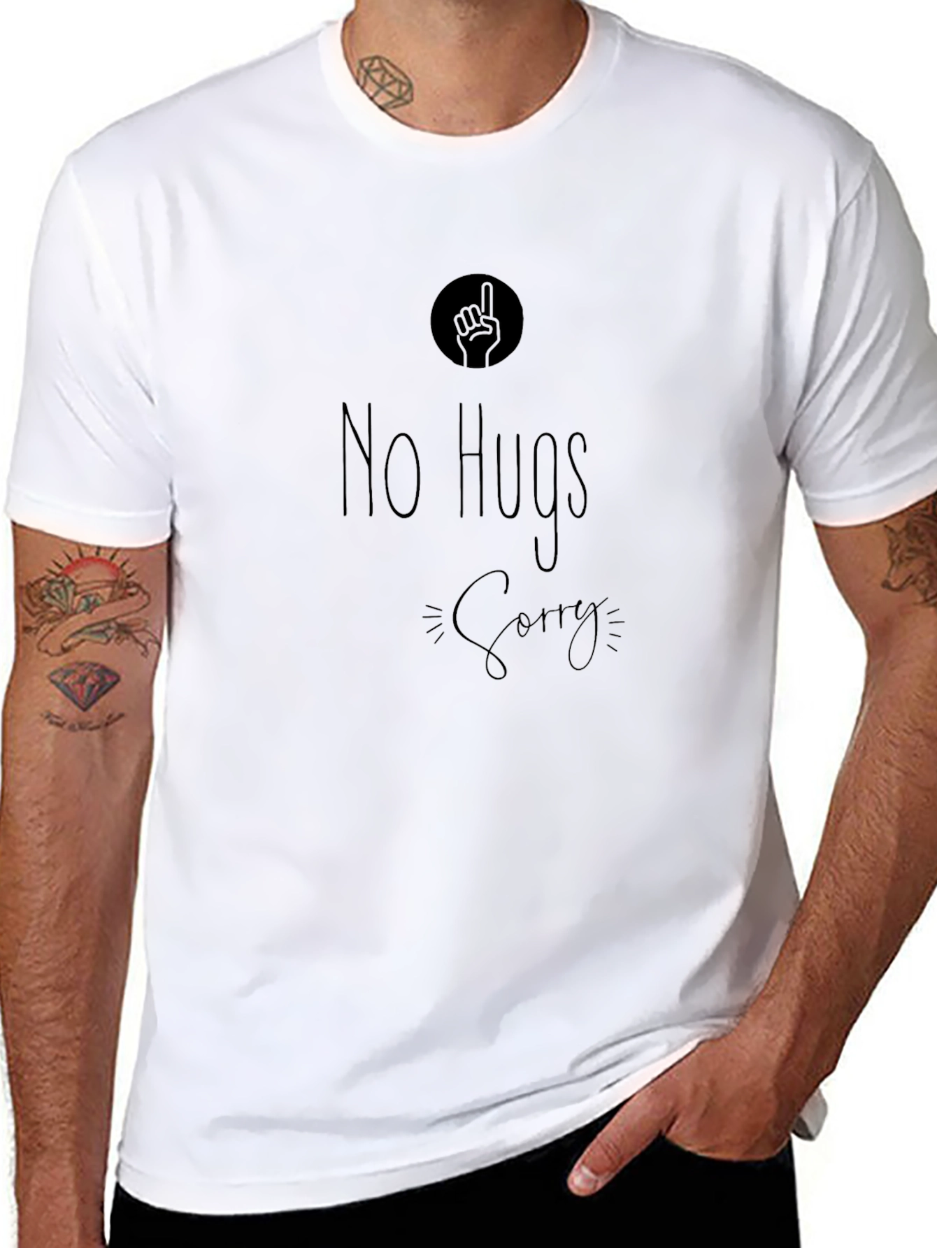No Hugs Sorry Graphic T-Shirt - Anti-Social Tee