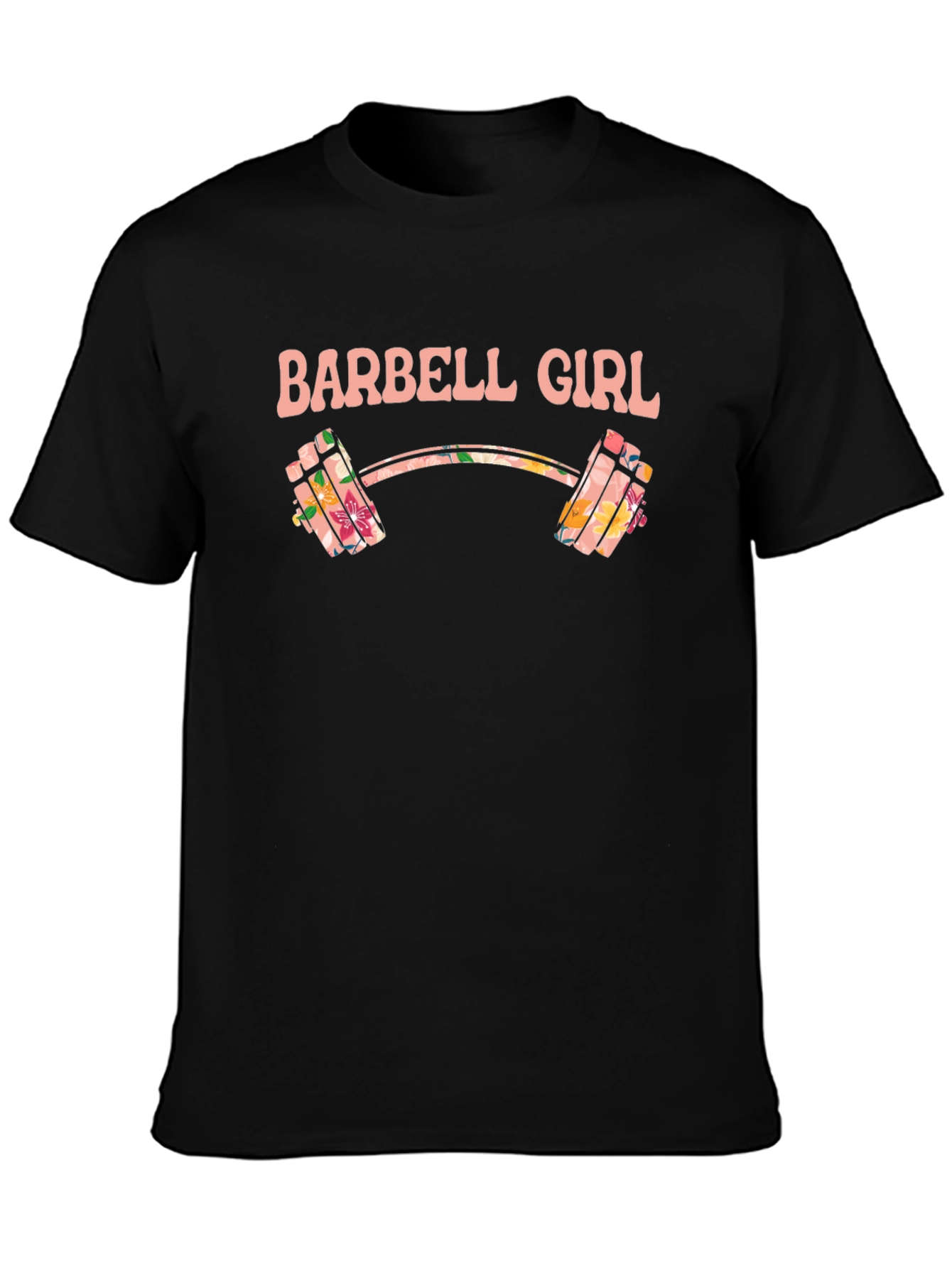 Barbell Girl Floral Graphic T-Shirt