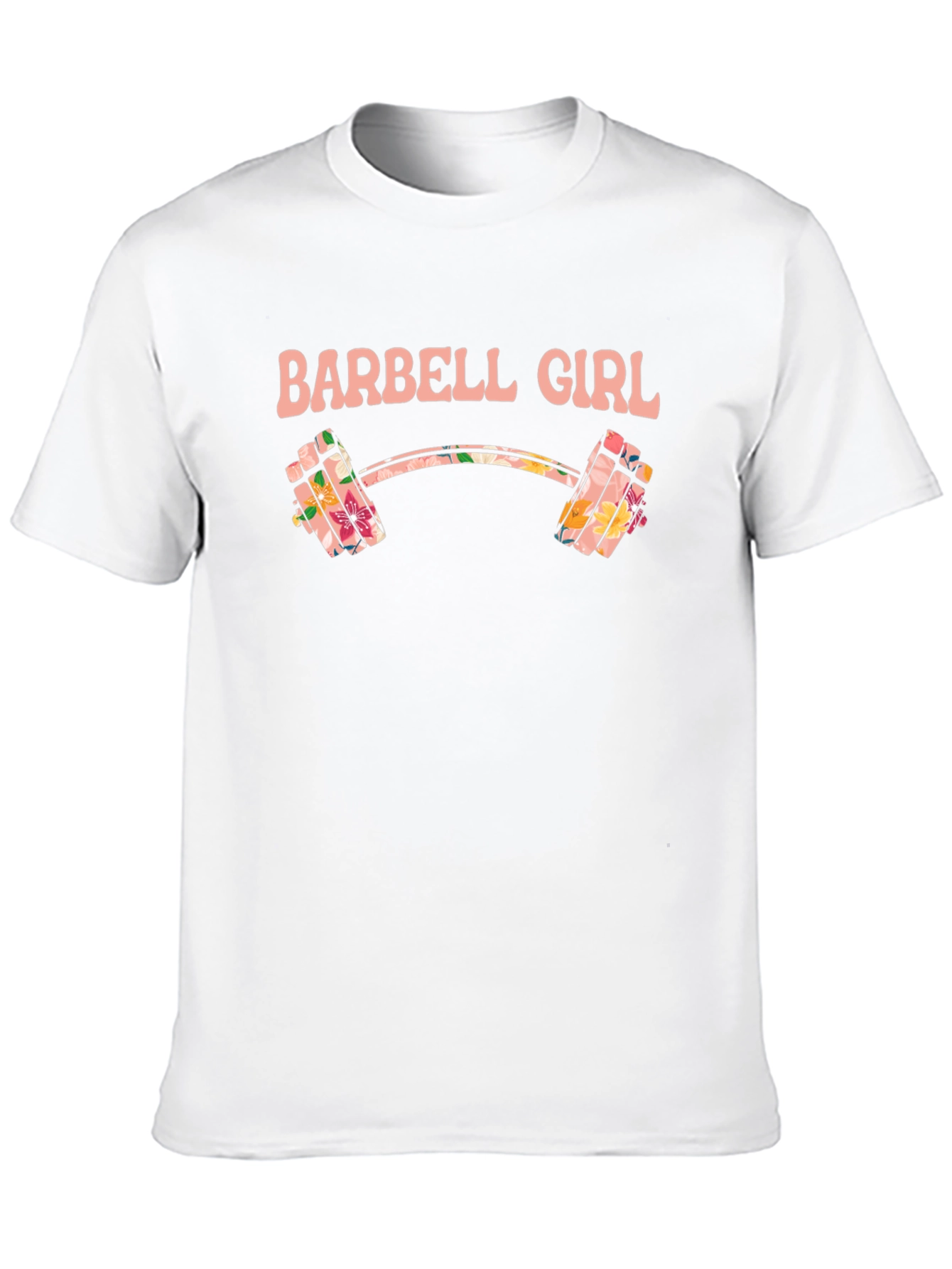 Barbell Girl Floral Graphic T-Shirt