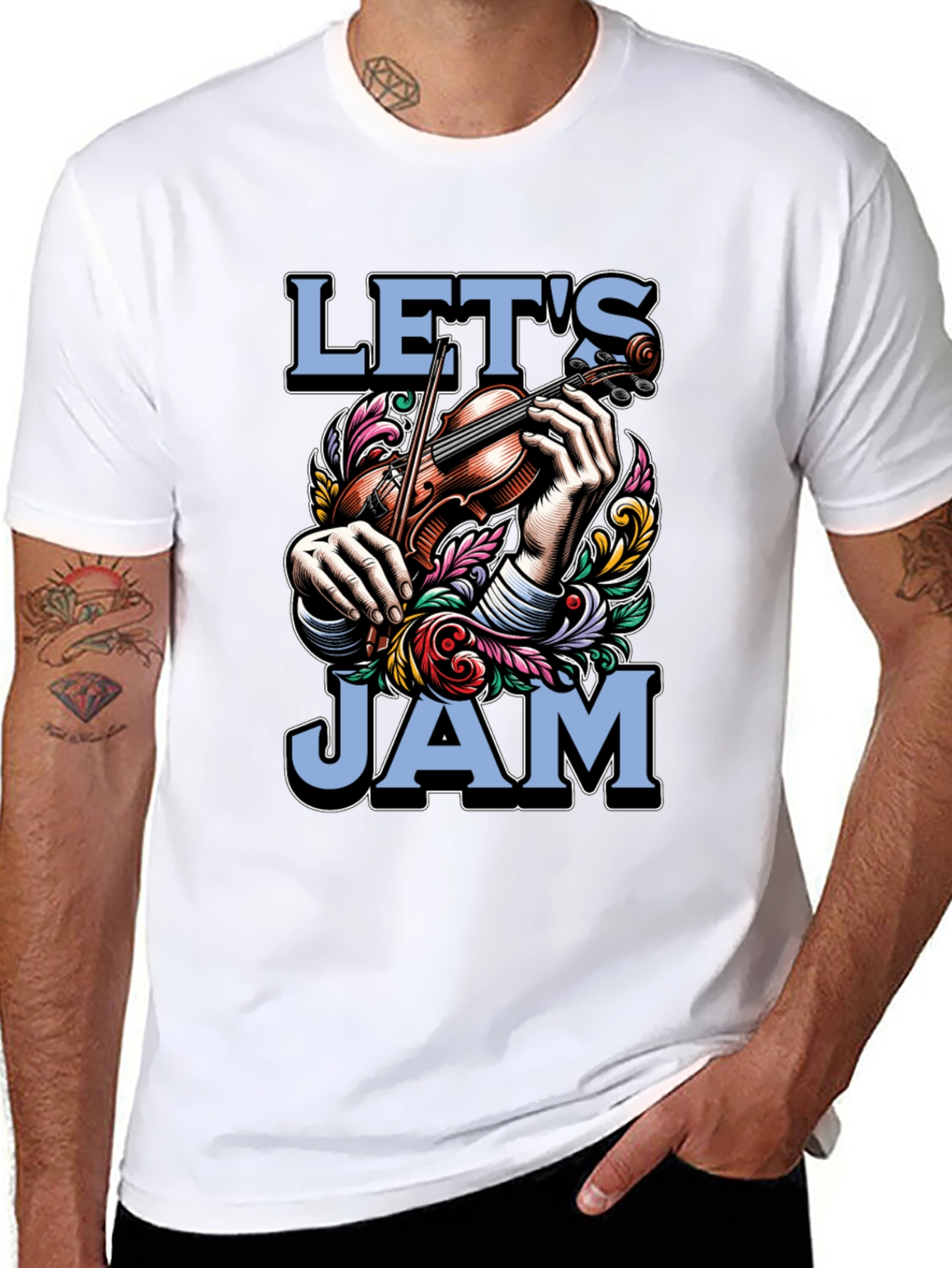 Lets Jam Graphic T-Shirt - Musical Mens Tee