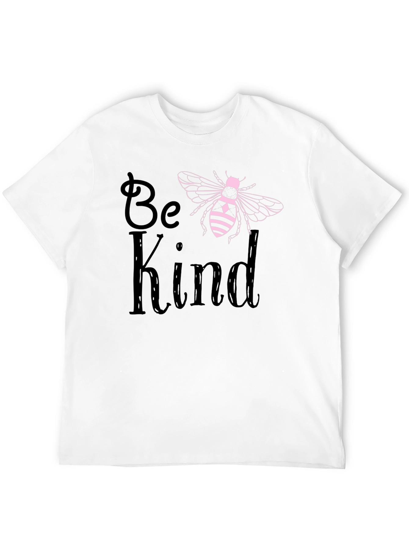 Be Kind Bee Graphic T-Shirt Black Cotton