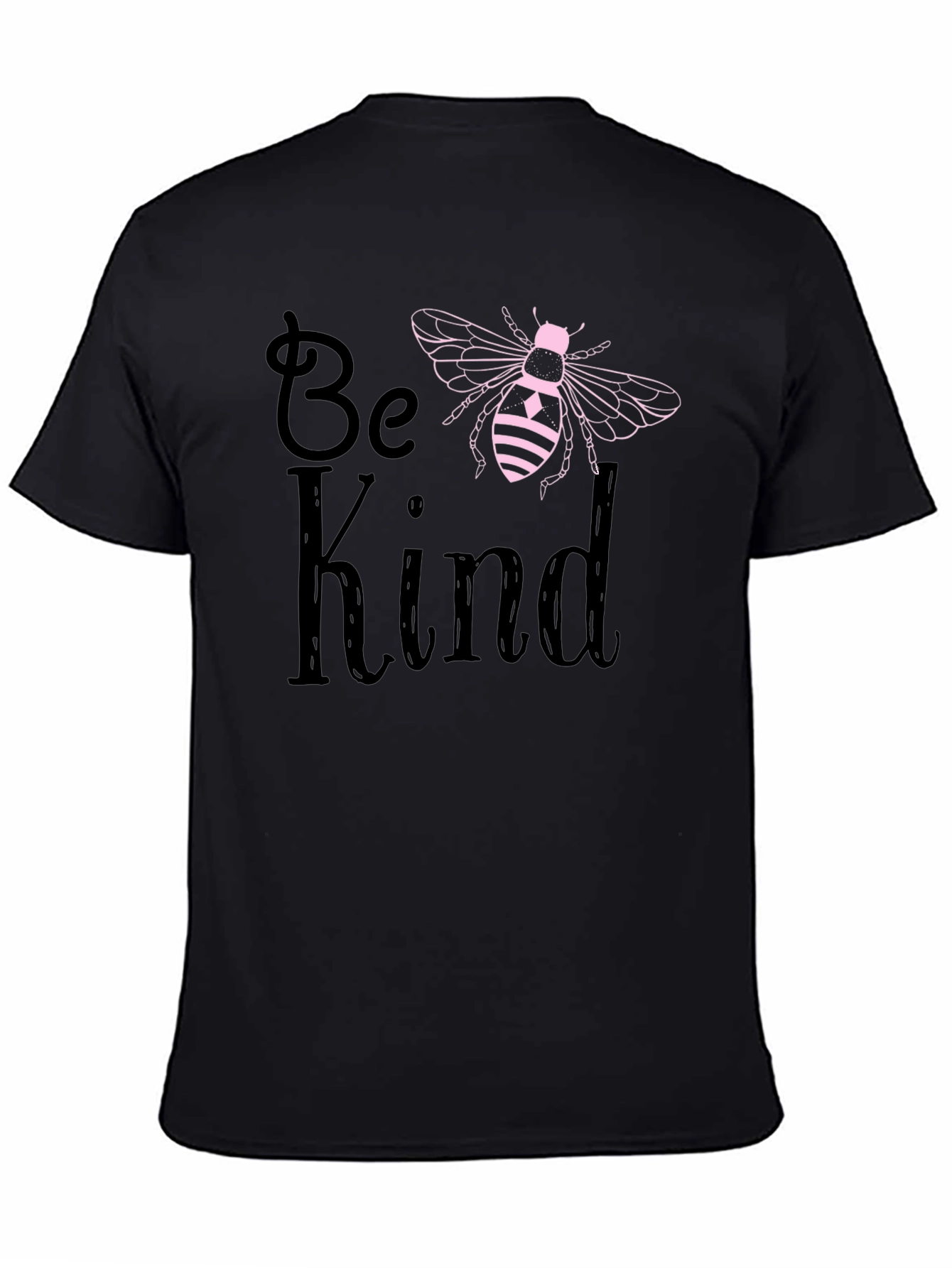 Be Kind Bee Graphic T-Shirt Black Cotton