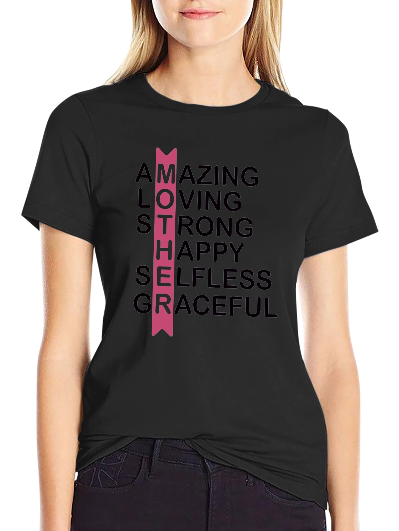 Mother Acronym Graphic T-Shirt - Black