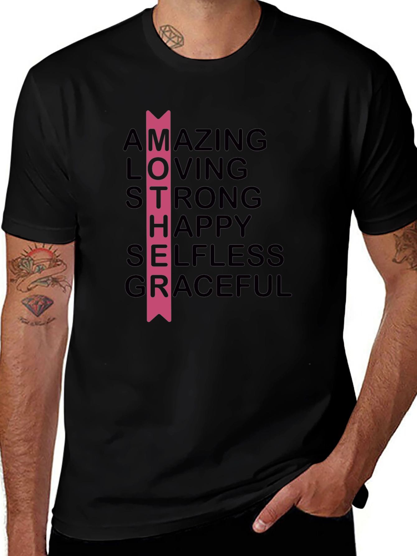 Mother Acronym Graphic T-Shirt - Black