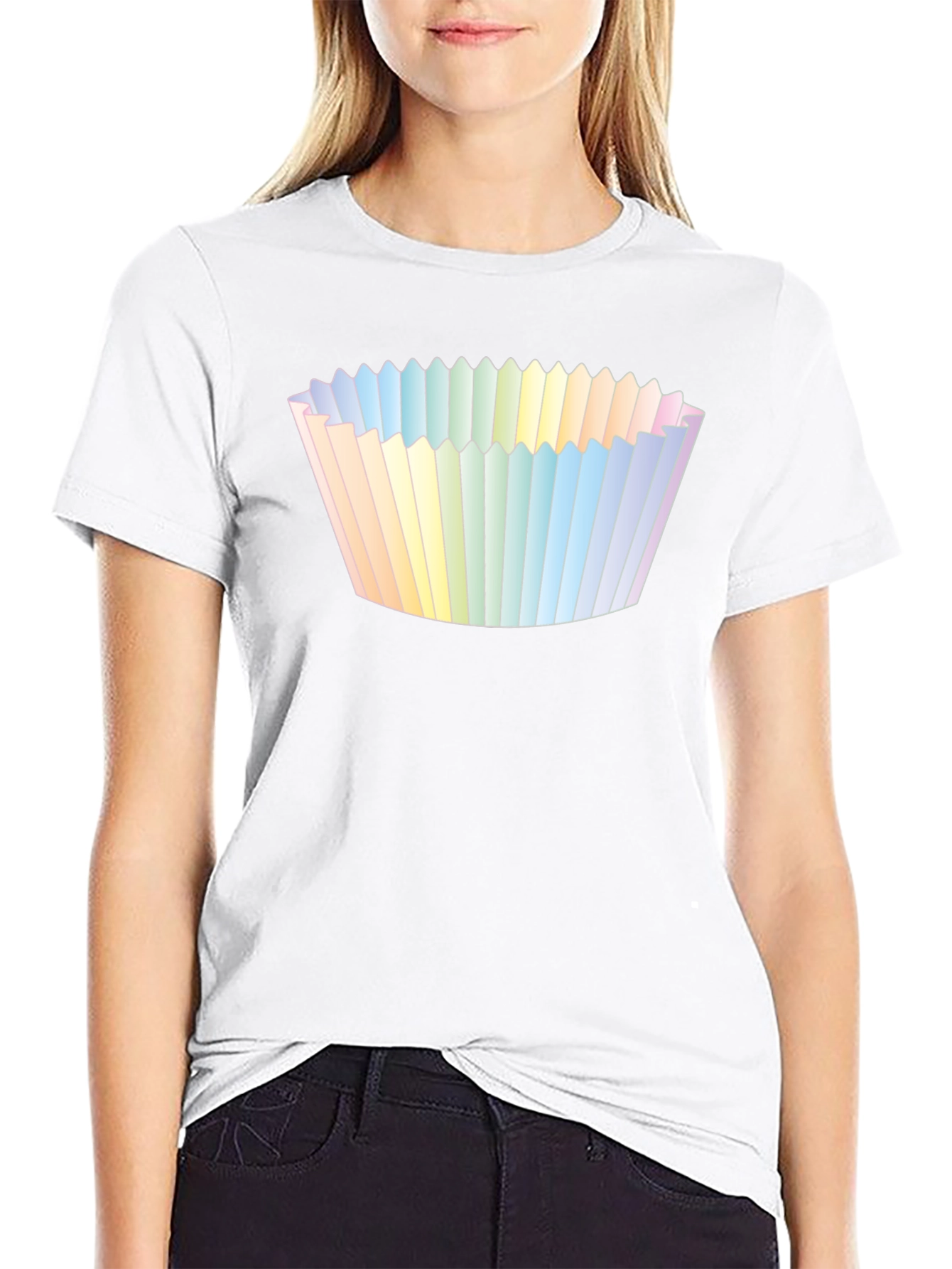 Cupcake Liner Graphic Tee - Black Cotton T-Shirt