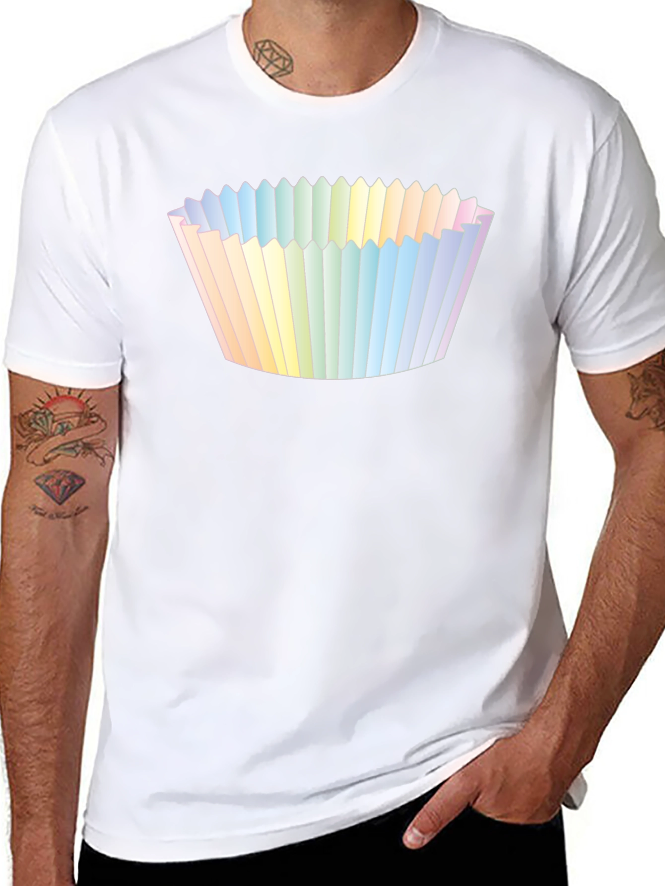 Cupcake Liner Graphic Tee - Black Cotton T-Shirt
