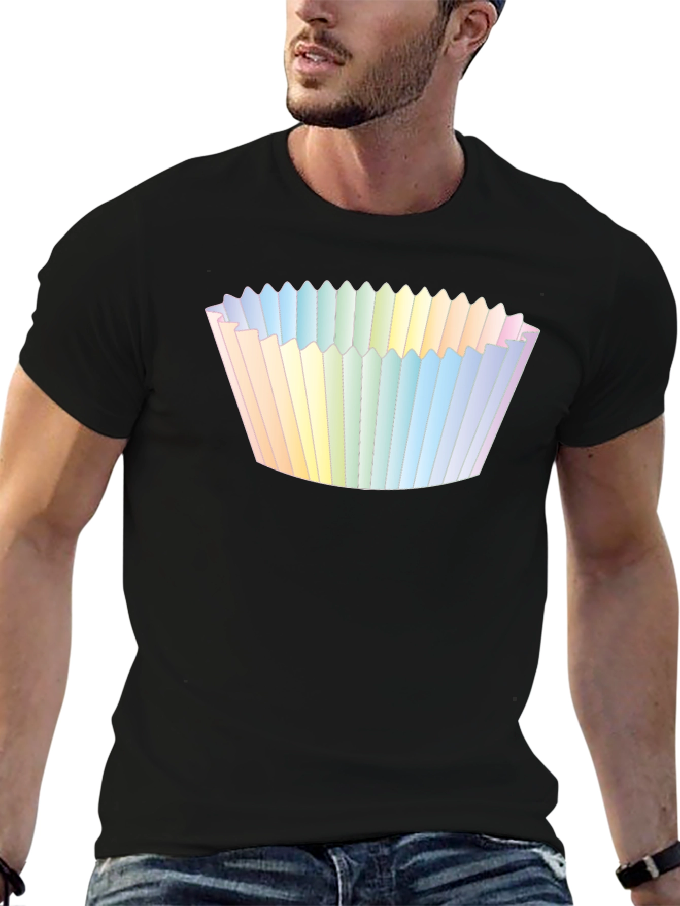 Cupcake Liner Graphic Tee - Black Cotton T-Shirt