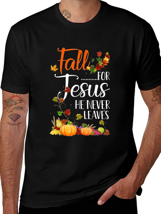 Fall for Jesus Graphic Tee - Harvest Season Shirt
