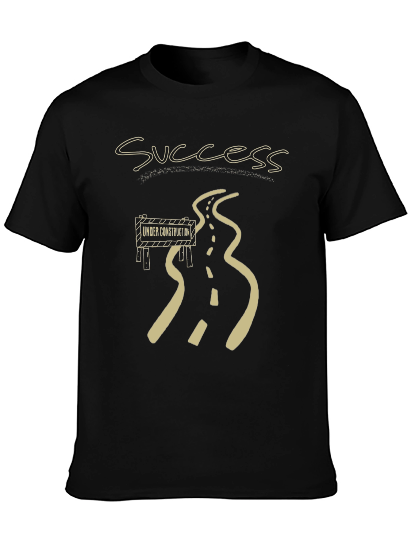 Success Under Construction Black Graphic T-Shirt