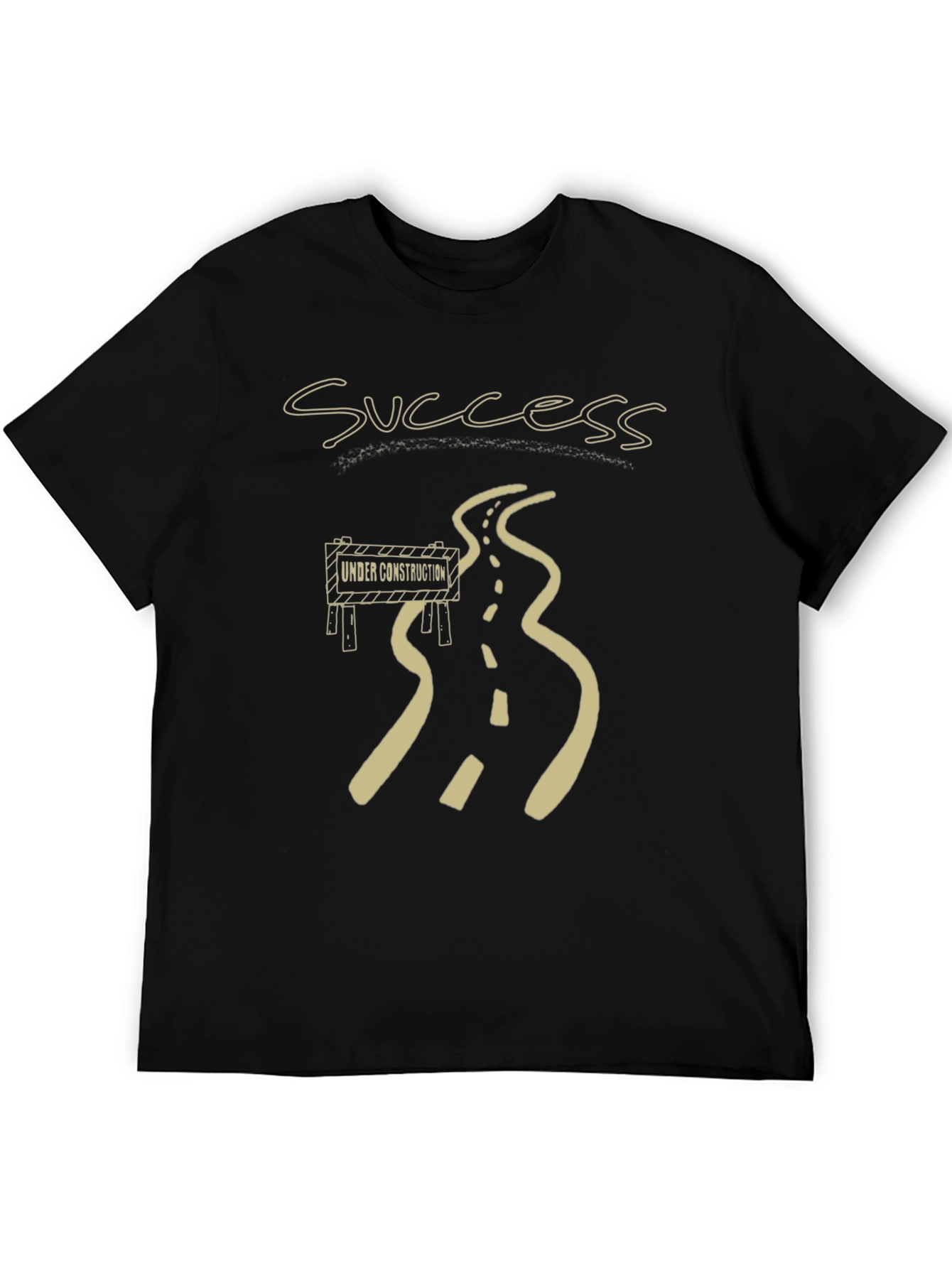 Success Under Construction Black Graphic T-Shirt