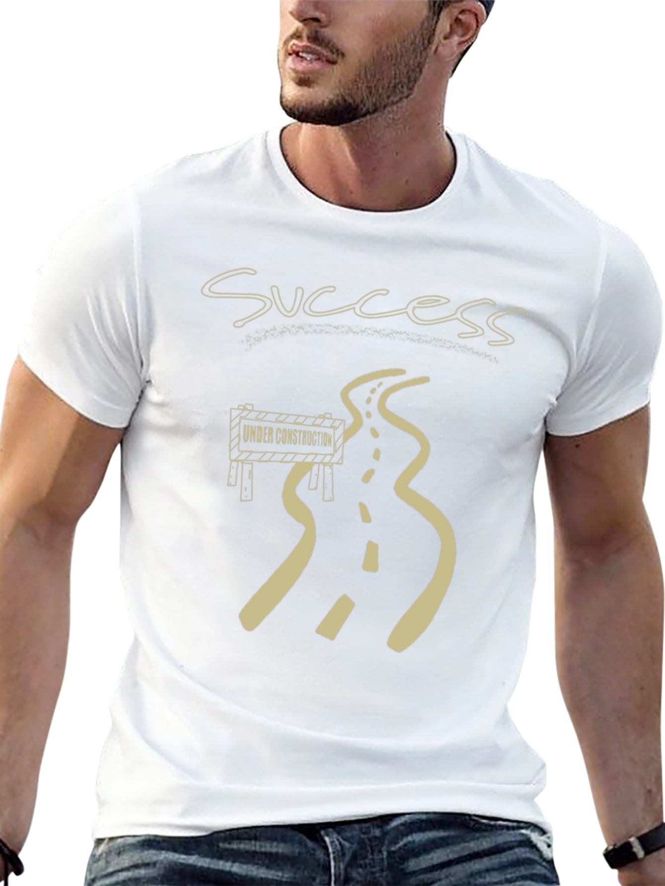 Success Under Construction Black Graphic T-Shirt