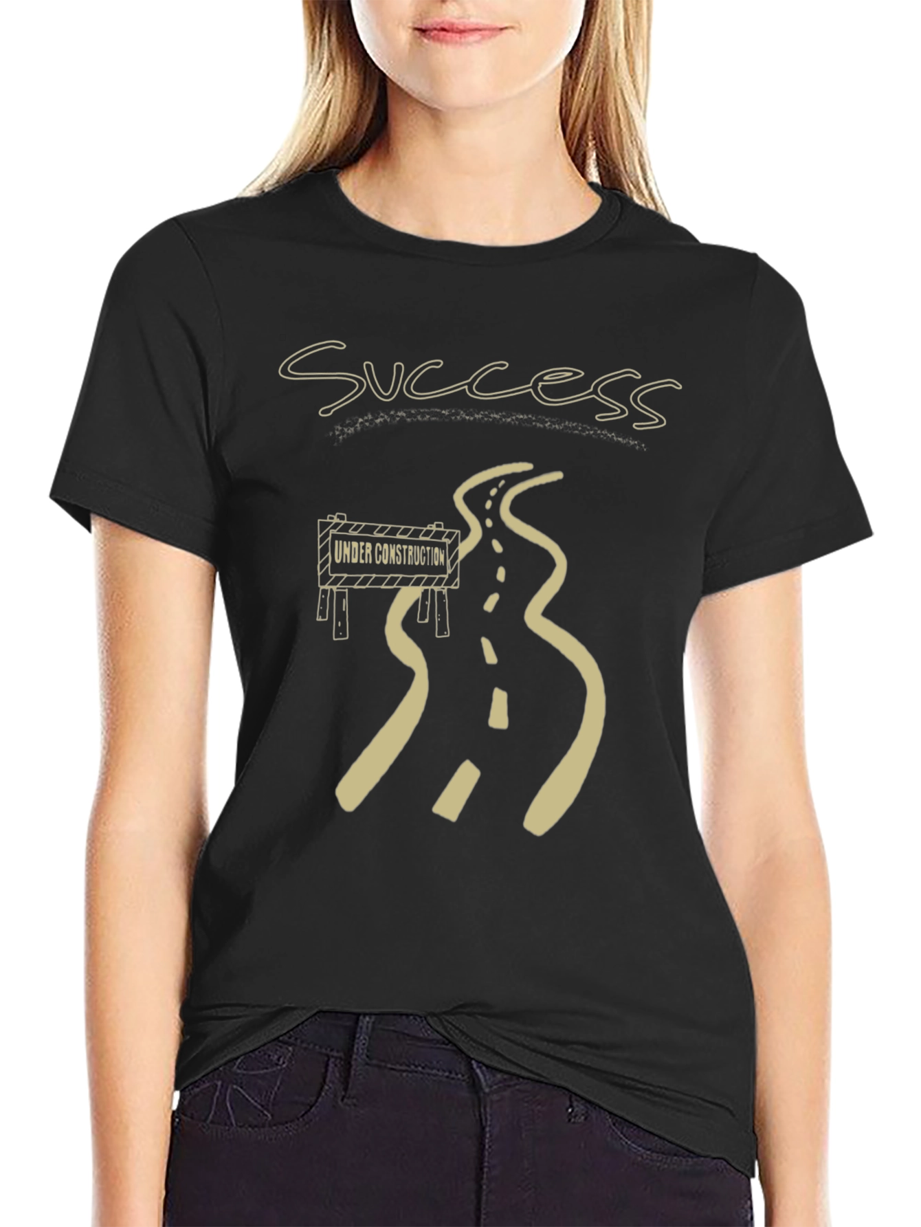 Success Under Construction Black Graphic T-Shirt