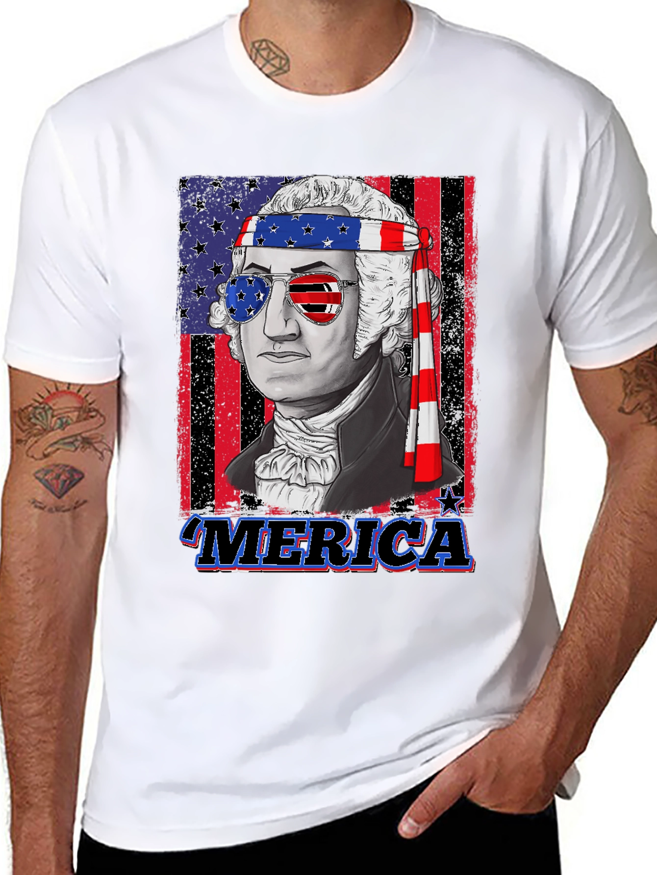 Patriotic George Washington Graphic T-Shirt