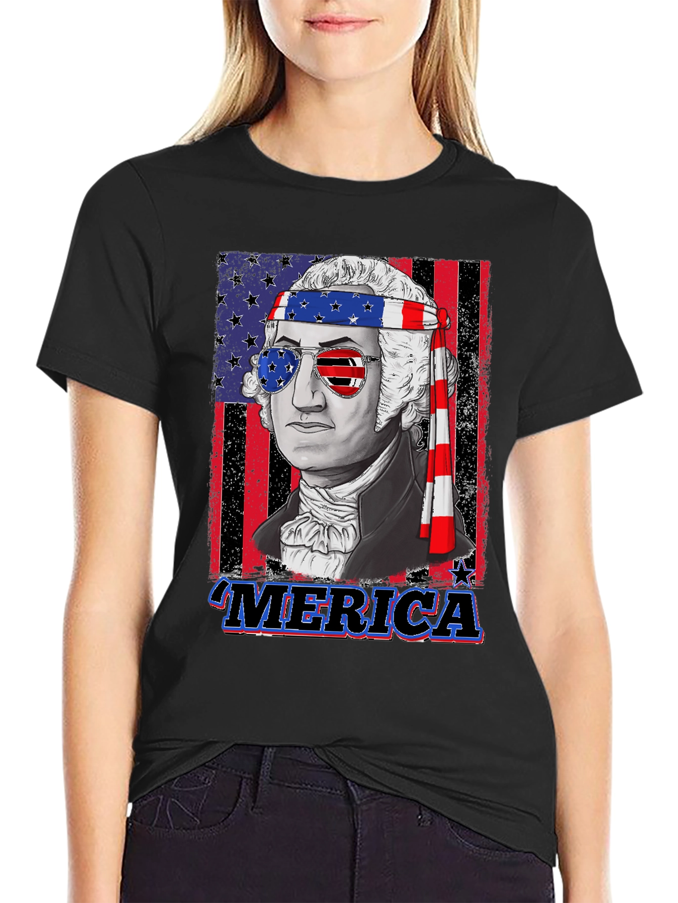 Patriotic George Washington Graphic T-Shirt